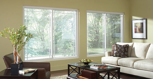 large vinyl windows in living room