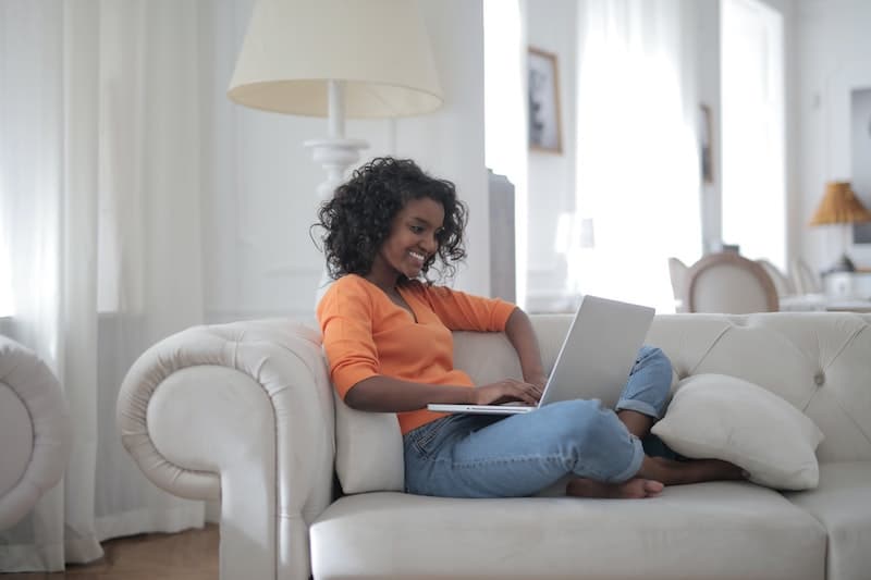 woman working from home