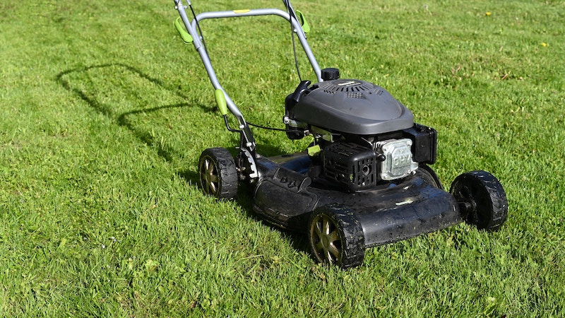 lawnmower in grass